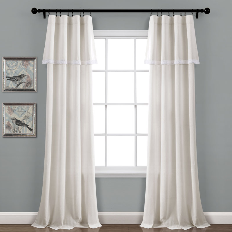 One Allium Way® Drubin Lace Window Linen Solid Rod Pocket Curtain